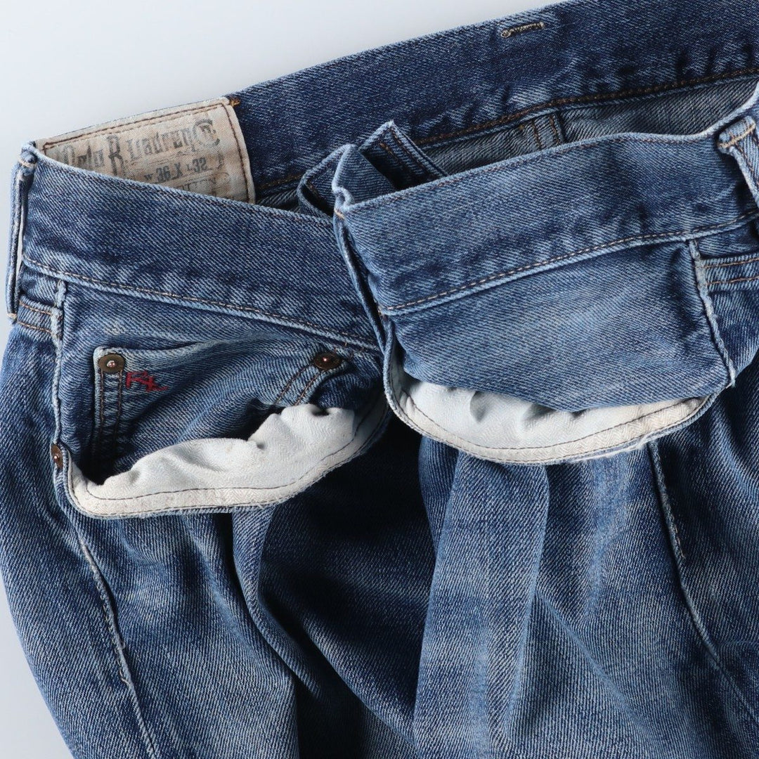 Ralph Lauren POLO RALPH LAUREN Men's Straight Denim Pants, Size W38 cotton blue type Vintage Second Hand