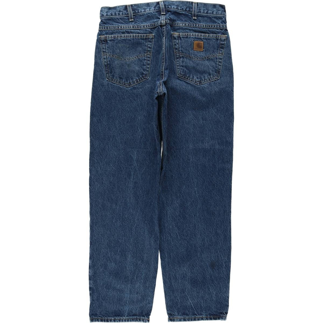 2000'S Carhartt Tapered Denim Pants, Made in USA, Men's Size W34 (approx.) cotton blue type Vintage Second Hand