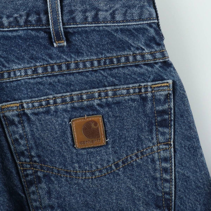 2000'S Carhartt Tapered Denim Pants, Made in USA, Men's Size W34 (approx.) cotton blue type Vintage Second Hand