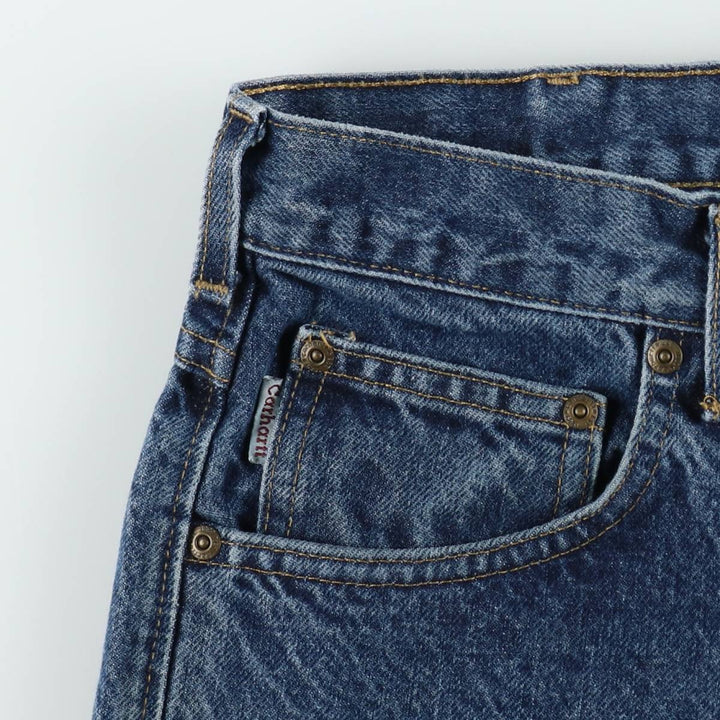 2000'S Carhartt Tapered Denim Pants, Made in USA, Men's Size W34 (approx.) cotton blue type Vintage Second Hand