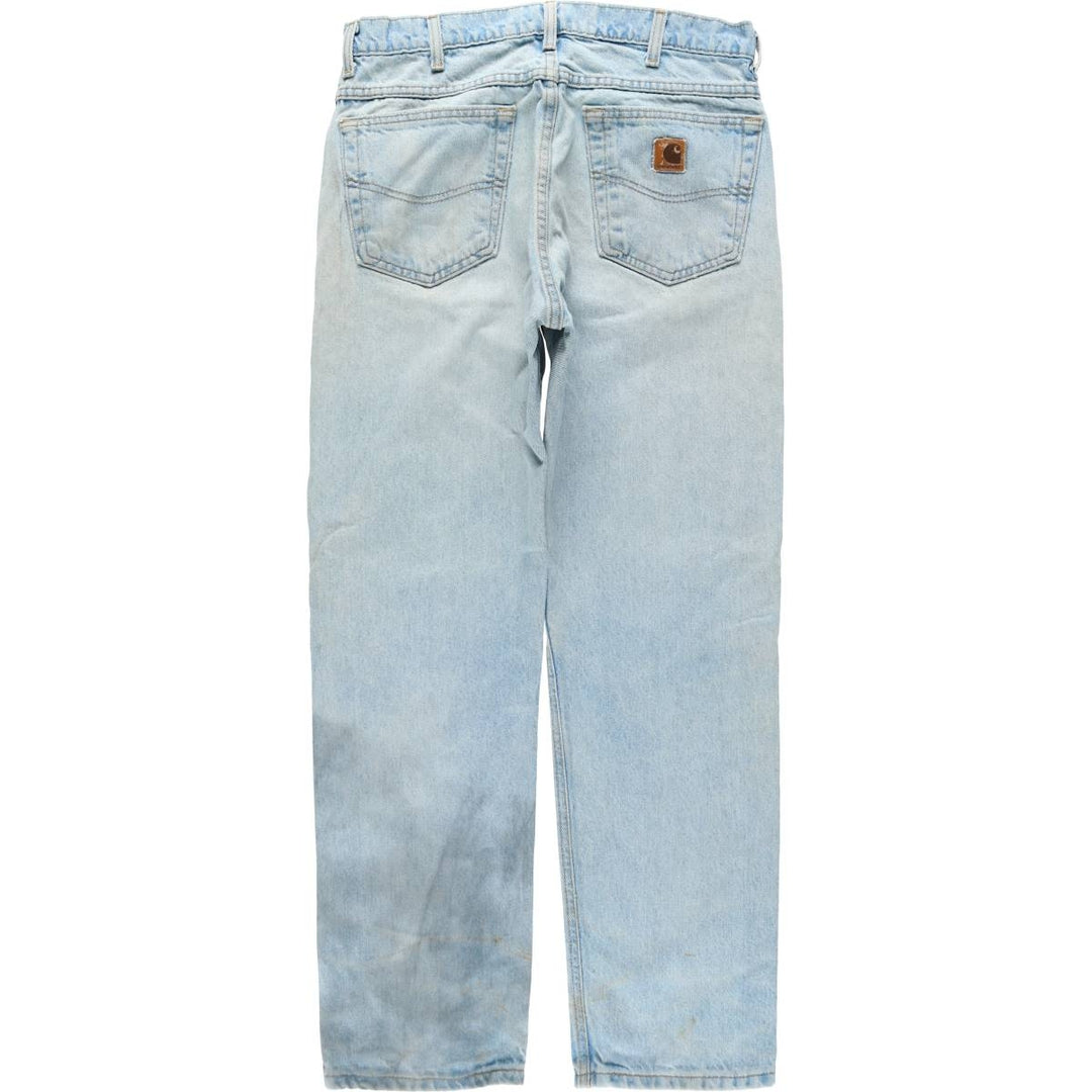 Carhartt Tapered Denim Pants, Made in USA, Men's Size W32 (approx.) cotton blue type Vintage Second Hand