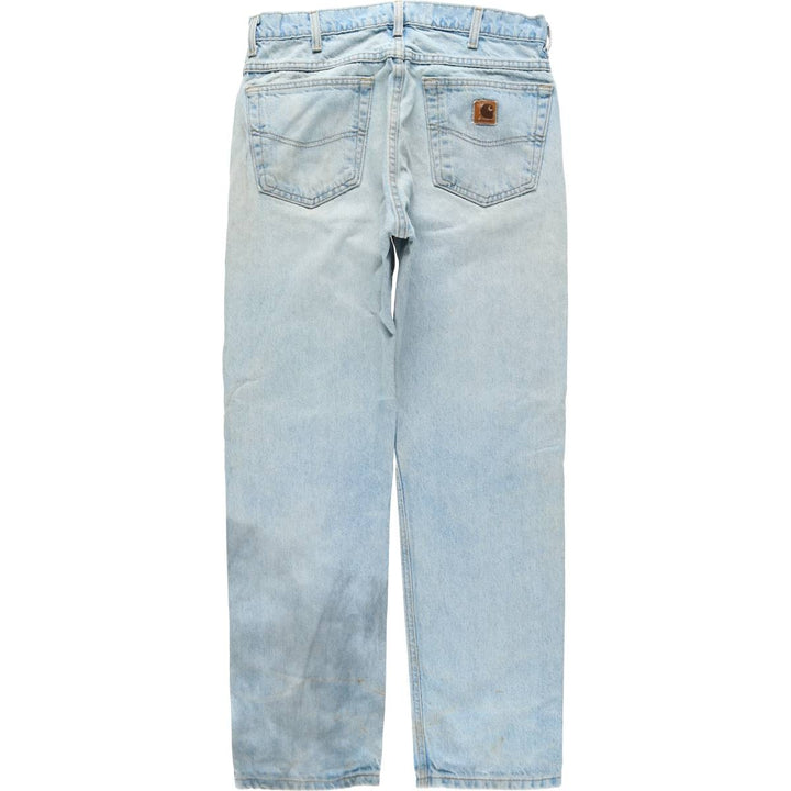 Carhartt Tapered Denim Pants, Made in USA, Men's Size W32 (approx.) cotton blue type Vintage Second Hand