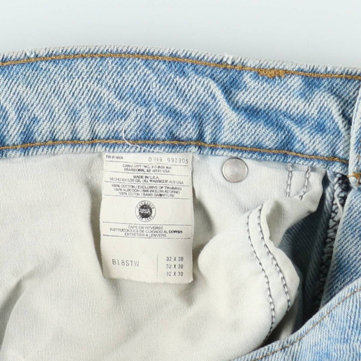 Carhartt Tapered Denim Pants, Made in USA, Men's Size W32 (approx.) cotton blue type Vintage Second Hand