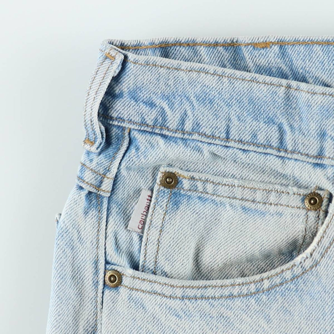 Carhartt Tapered Denim Pants, Made in USA, Men's Size W32 (approx.) cotton blue type Vintage Second Hand