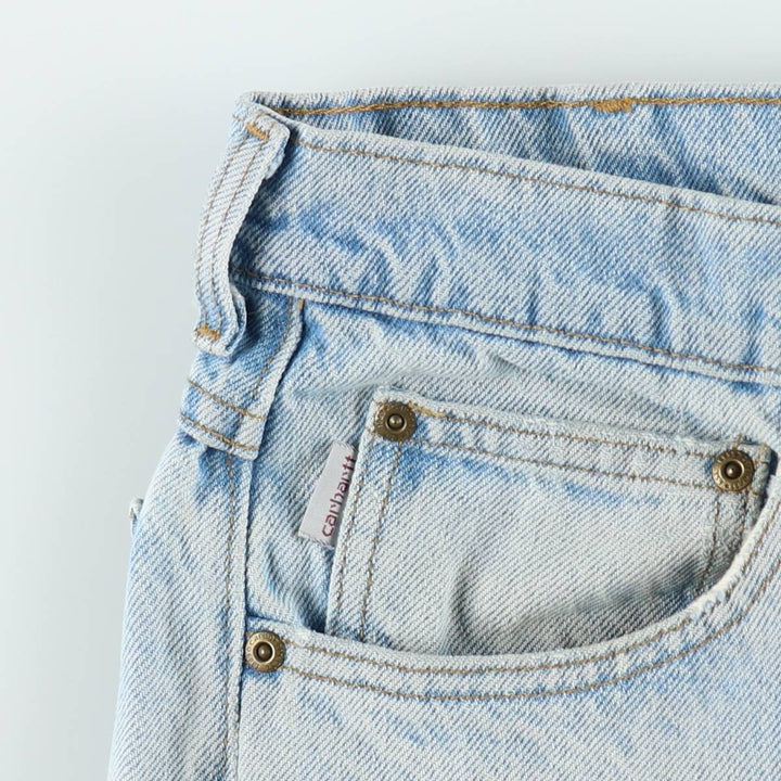 Carhartt Tapered Denim Pants, Made in USA, Men's Size W32 (approx.) cotton blue type Vintage Second Hand