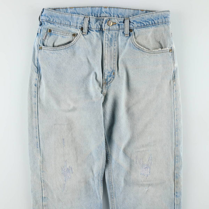 Carhartt Tapered Denim Pants, Made in USA, Men's Size W32 (approx.) cotton blue type Vintage Second Hand