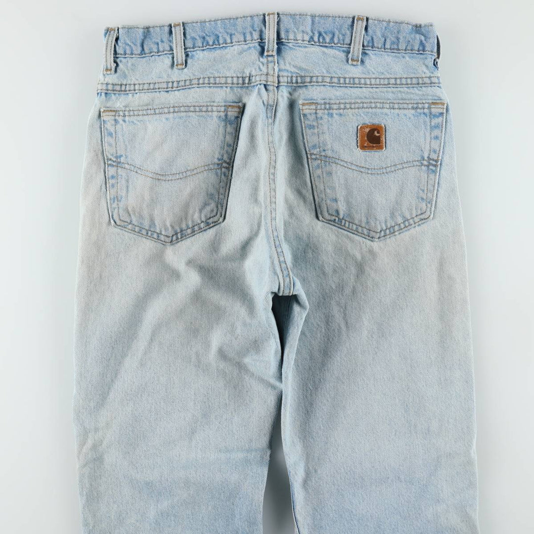 Carhartt Tapered Denim Pants, Made in USA, Men's Size W32 (approx.) cotton blue type Vintage Second Hand