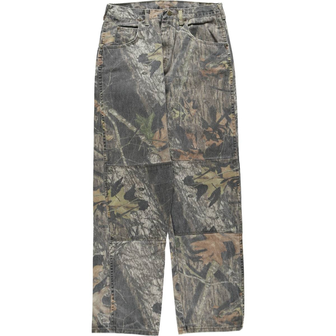 Wrangler Camouflage Pattern RealTree Camo Tapered Denim Pants, Men's W31 (approx.) cotton Khaki type Vintage Second Hand