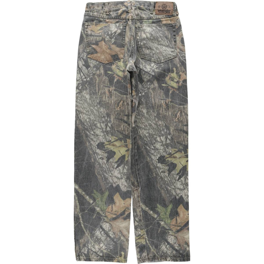 Wrangler Camouflage Pattern RealTree Camo Tapered Denim Pants, Men's W31 (approx.) cotton Khaki type Vintage Second Hand