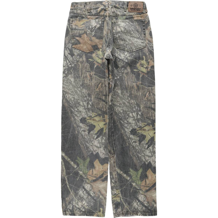 Wrangler Camouflage Pattern RealTree Camo Tapered Denim Pants, Men's W31 (approx.) cotton Khaki type Vintage Second Hand