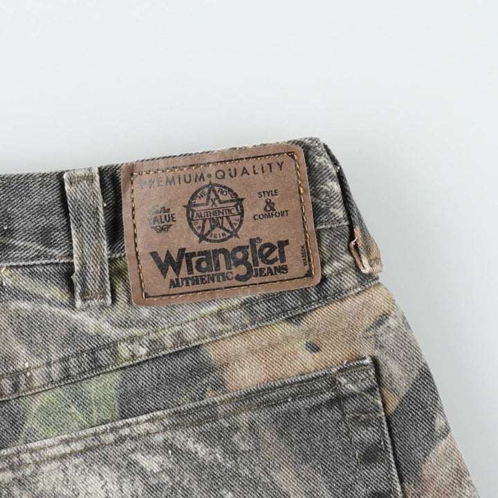 Wrangler Camouflage Pattern RealTree Camo Tapered Denim Pants, Men's W31 (approx.) cotton Khaki type Vintage Second Hand