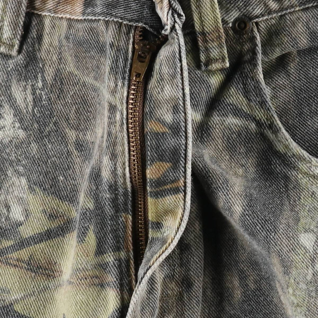 Wrangler Camouflage Pattern RealTree Camo Tapered Denim Pants, Men's W31 (approx.) cotton Khaki type Vintage Second Hand