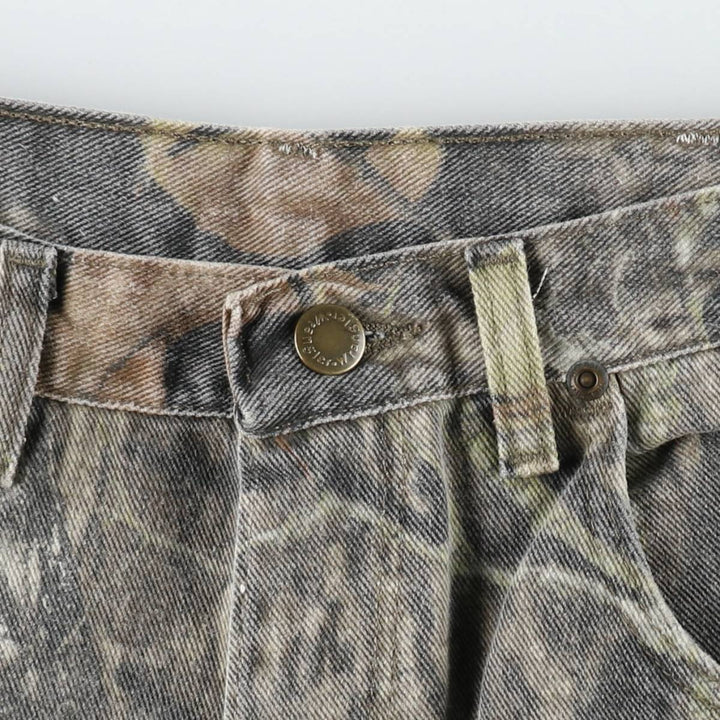 Wrangler Camouflage Pattern RealTree Camo Tapered Denim Pants, Men's W31 (approx.) cotton Khaki type Vintage Second Hand
