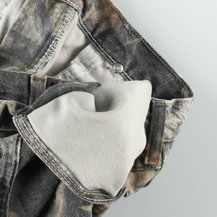 Wrangler Camouflage Pattern RealTree Camo Tapered Denim Pants, Men's W31 (approx.) cotton Khaki type Vintage Second Hand