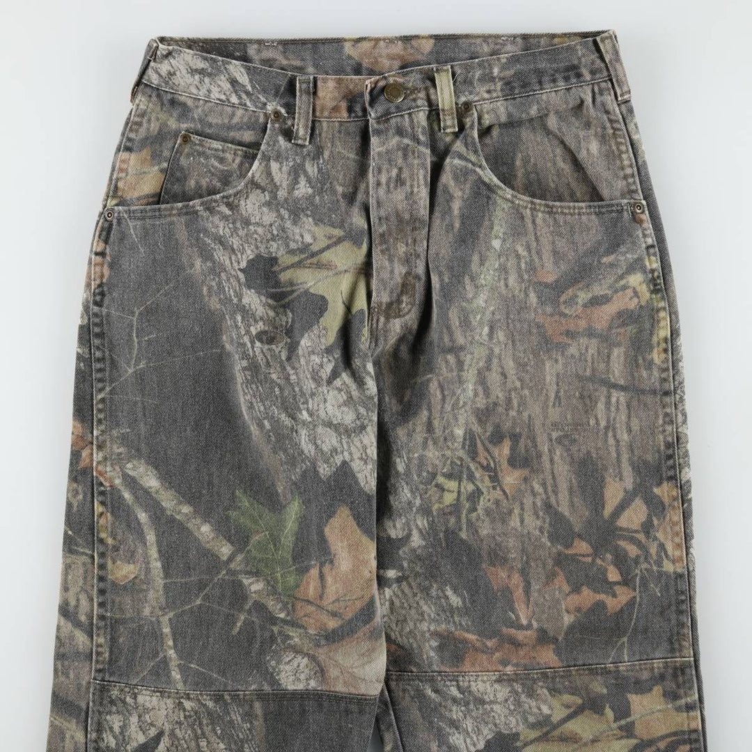 Wrangler Camouflage Pattern RealTree Camo Tapered Denim Pants, Men's W31 (approx.) cotton Khaki type Vintage Second Hand