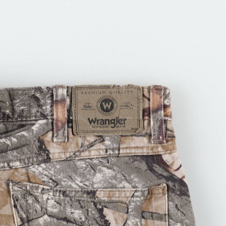 Wrangler Camouflage Pattern Realtree Camo Tapered Denim Pants, Men's Size W34 unclear Khaki type Vintage Second Hand