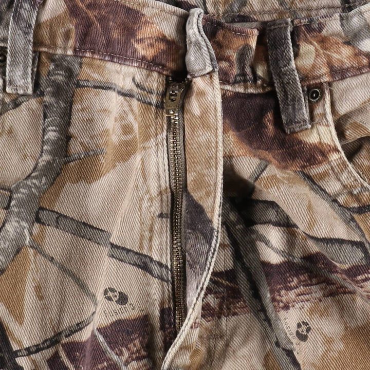Wrangler Camouflage Pattern Realtree Camo Tapered Denim Pants, Men's Size W34 unclear Khaki type Vintage Second Hand
