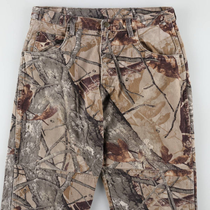 Wrangler Camouflage Pattern Realtree Camo Tapered Denim Pants, Men's Size W34 unclear Khaki type Vintage Second Hand