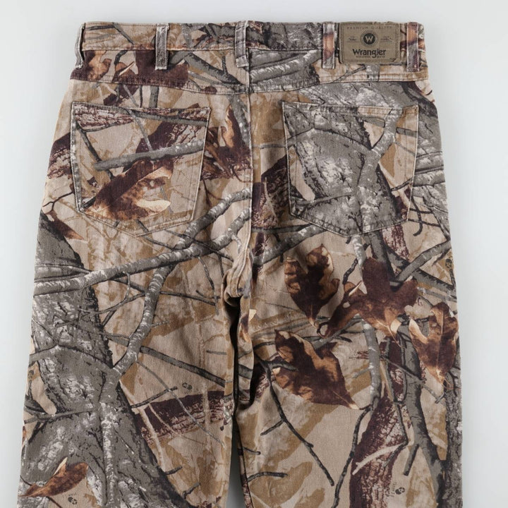 Wrangler Camouflage Pattern Realtree Camo Tapered Denim Pants, Men's Size W34 unclear Khaki type Vintage Second Hand