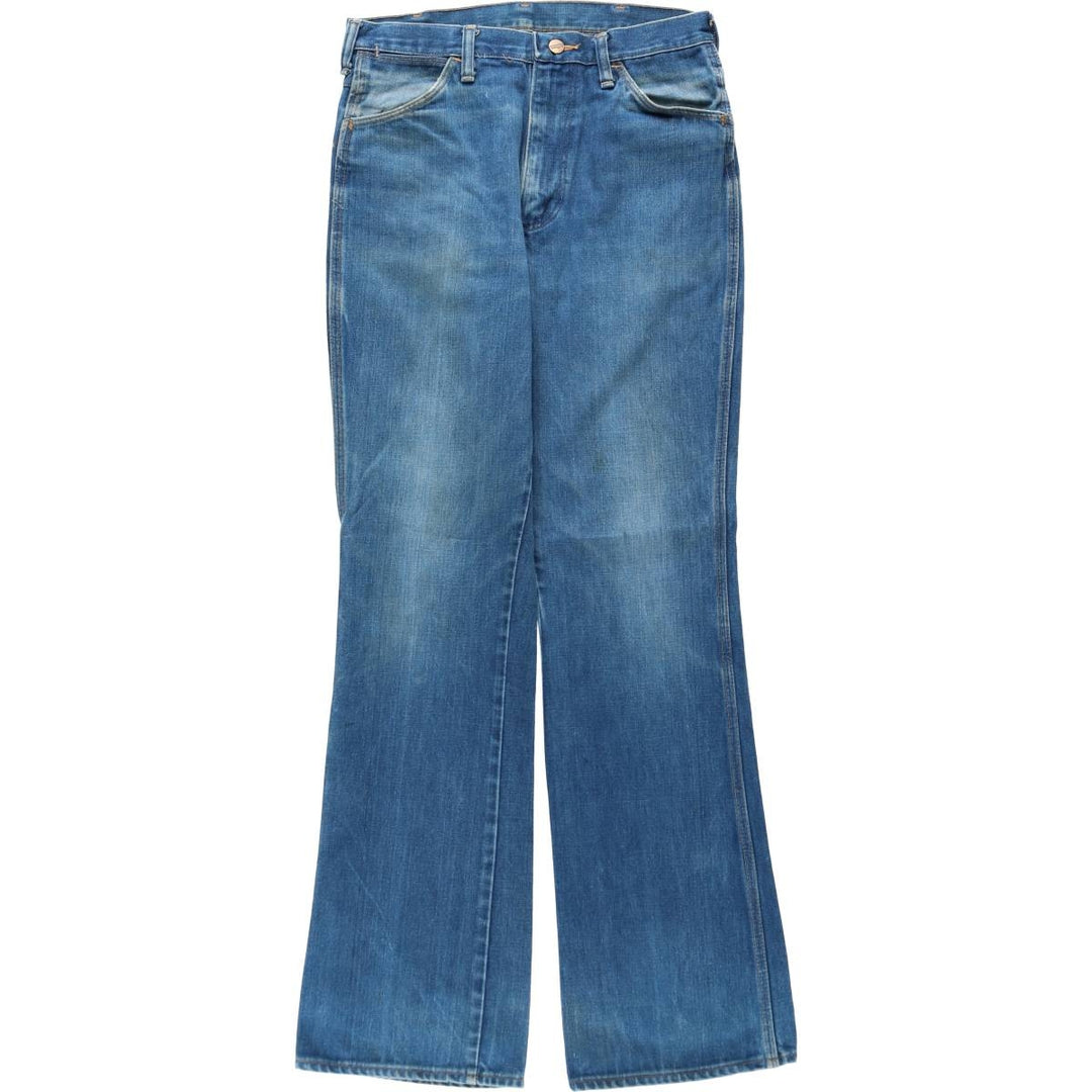 ~90'S Wrangler Flare Cut Denim Pants, Made in USA, Men's Size W31 (approx.), Vintage unclear blue type Vintage Second Hand