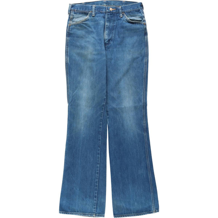 ~90'S Wrangler Flare Cut Denim Pants, Made in USA, Men's Size W31 (approx.), Vintage unclear blue type Vintage Second Hand