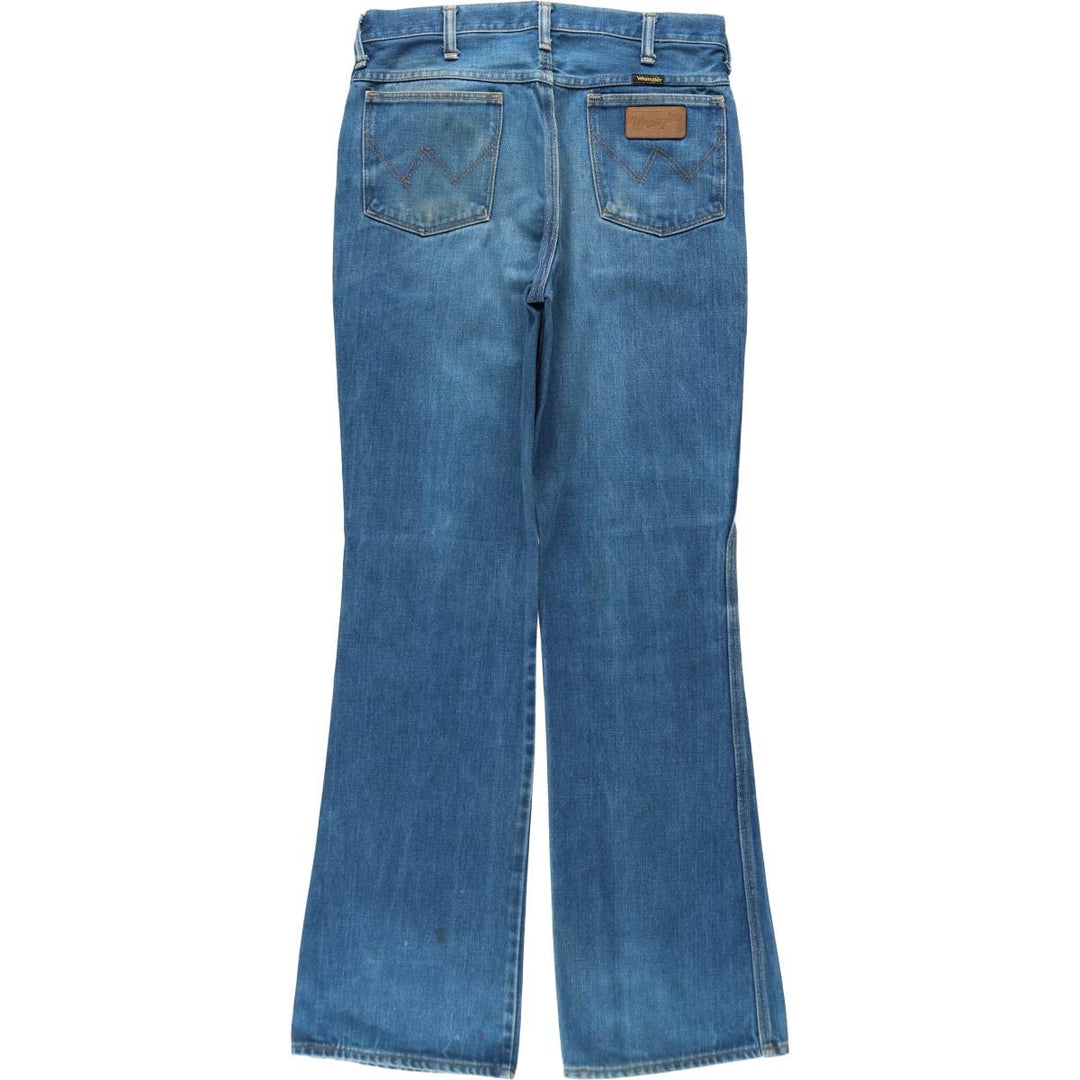 ~90'S Wrangler Flare Cut Denim Pants, Made in USA, Men's Size W31 (approx.), Vintage unclear blue type Vintage Second Hand