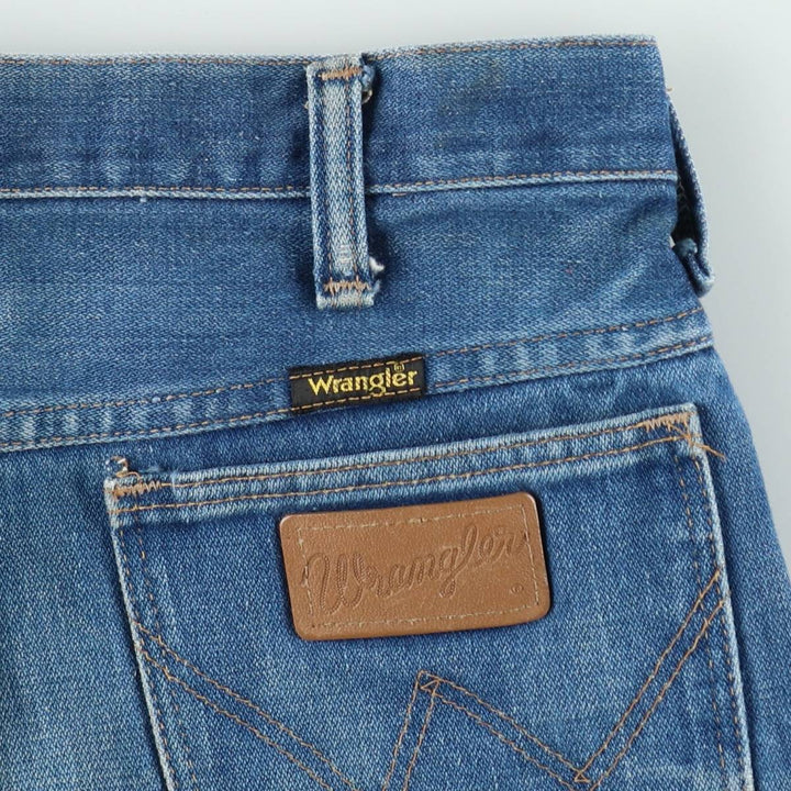 ~90'S Wrangler Flare Cut Denim Pants, Made in USA, Men's Size W31 (approx.), Vintage unclear blue type Vintage Second Hand