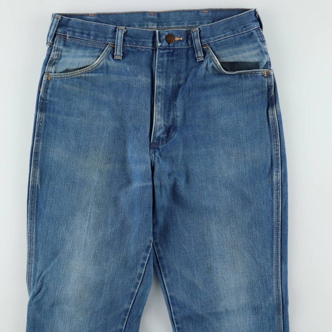 ~90'S Wrangler Flare Cut Denim Pants, Made in USA, Men's Size W31 (approx.), Vintage unclear blue type Vintage Second Hand