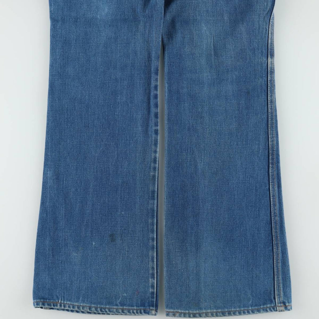 ~90'S Wrangler Flare Cut Denim Pants, Made in USA, Men's Size W31 (approx.), Vintage unclear blue type Vintage Second Hand