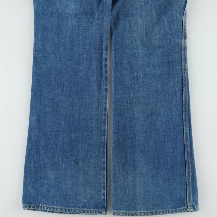 ~90'S Wrangler Flare Cut Denim Pants, Made in USA, Men's Size W31 (approx.), Vintage unclear blue type Vintage Second Hand