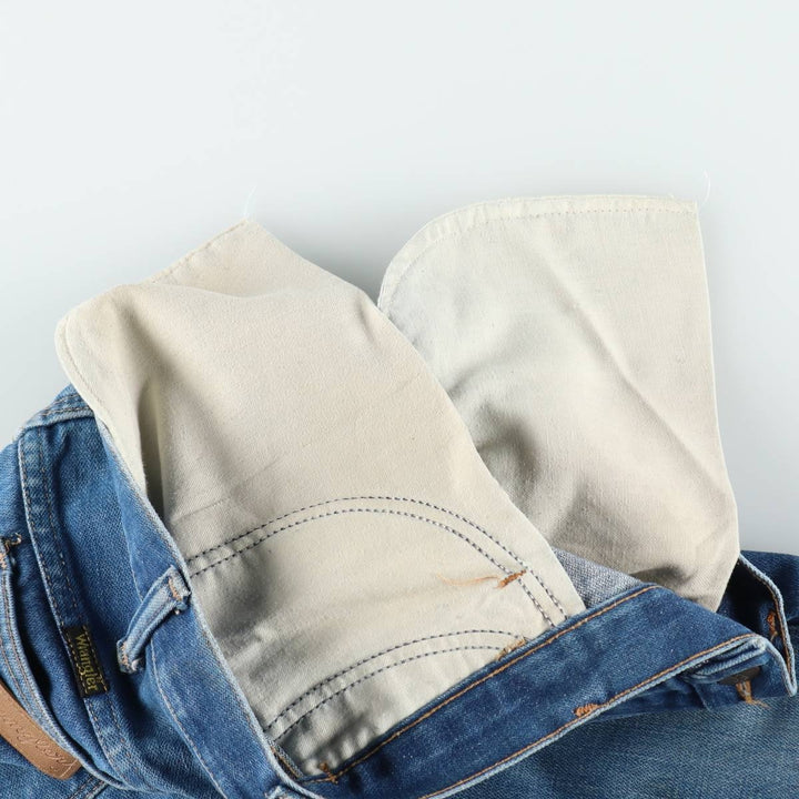 ~90'S Wrangler Flare Cut Denim Pants, Made in USA, Men's Size W31 (approx.), Vintage unclear blue type Vintage Second Hand