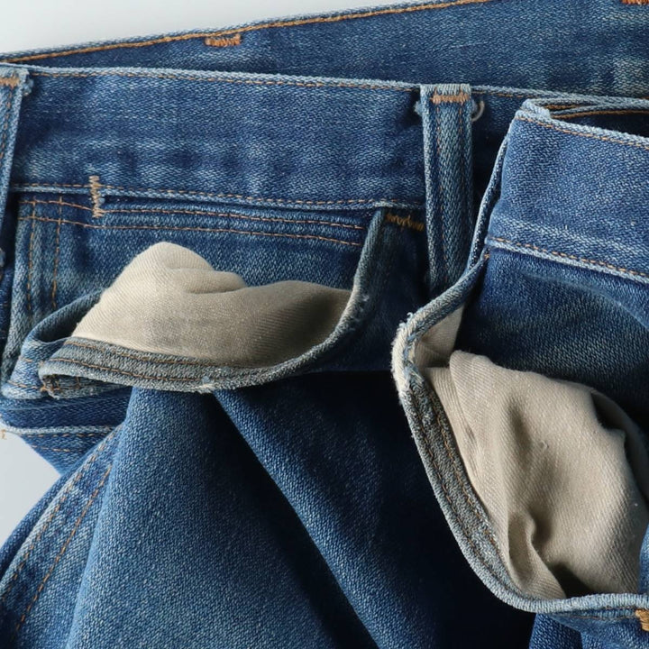 ~90'S Wrangler Flare Cut Denim Pants, Made in USA, Men's Size W31 (approx.), Vintage unclear blue type Vintage Second Hand