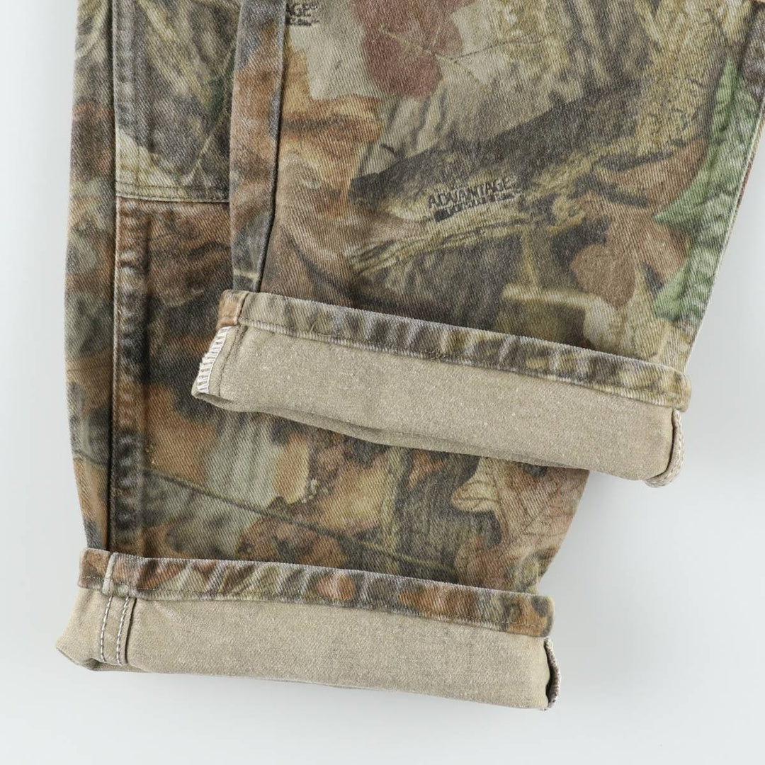 Wrangler Camouflage Pattern Realtree Camo Tapered Denim Pants, Men's Size W34 cotton Khaki type Vintage Second Hand