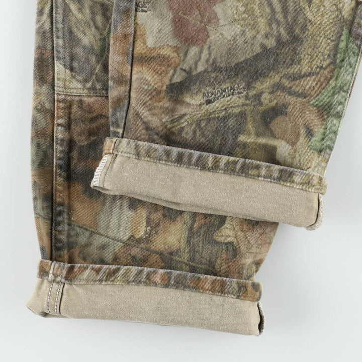Wrangler Camouflage Pattern Realtree Camo Tapered Denim Pants, Men's Size W34 cotton Khaki type Vintage Second Hand
