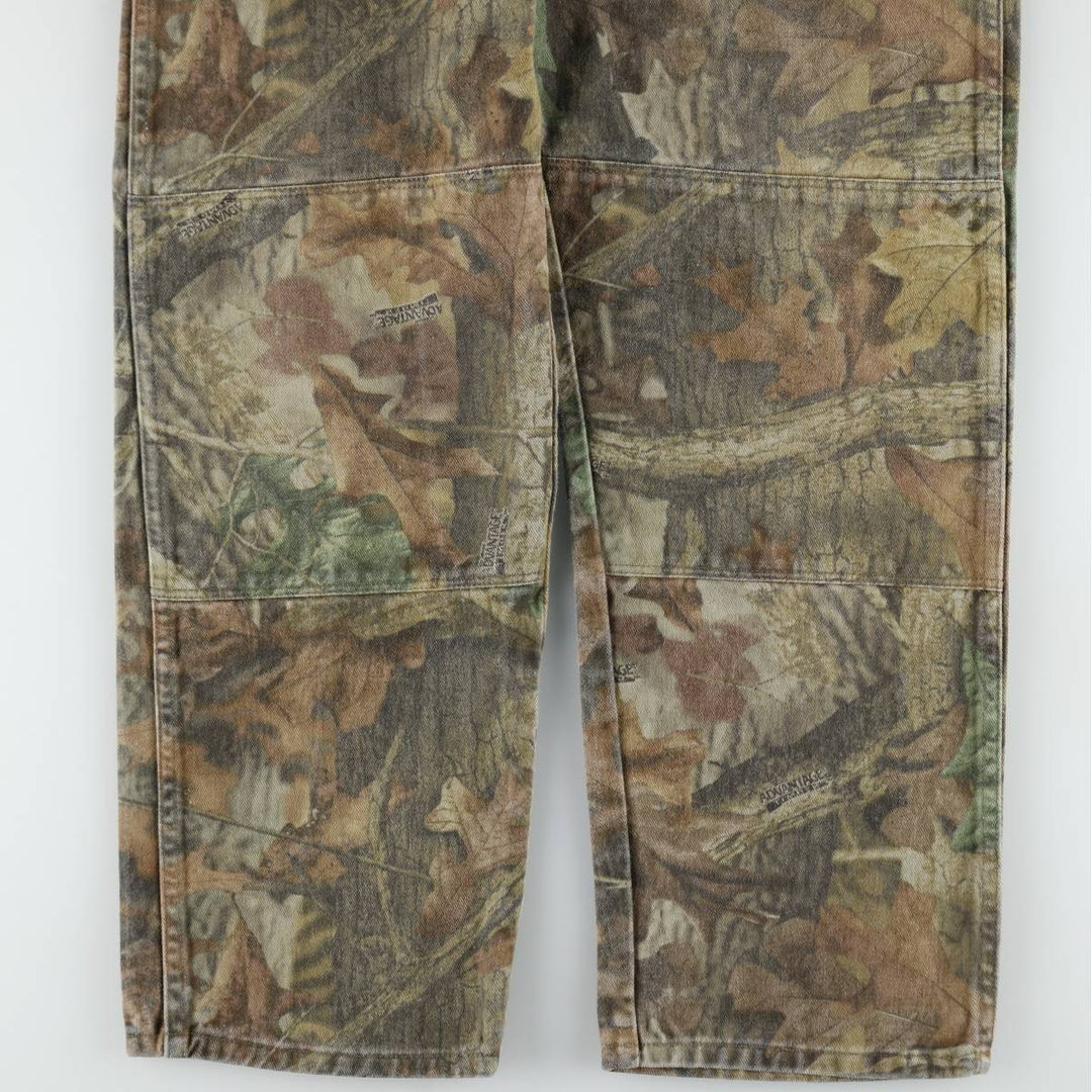 Wrangler Camouflage Pattern Realtree Camo Tapered Denim Pants, Men's Size W34 cotton Khaki type Vintage Second Hand