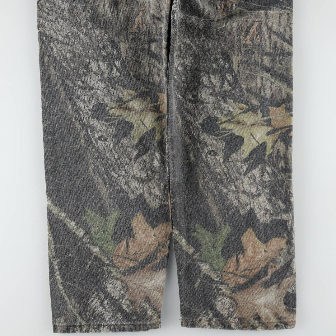 Wrangler Camouflage Pattern Realtree Camo Tapered Denim Pants, Men's Size W33 cotton Khaki type Vintage Second Hand