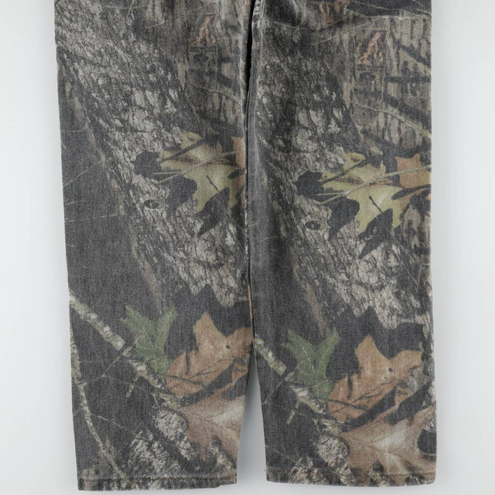 Wrangler Camouflage Pattern Realtree Camo Tapered Denim Pants, Men's Size W33 cotton Khaki type Vintage Second Hand