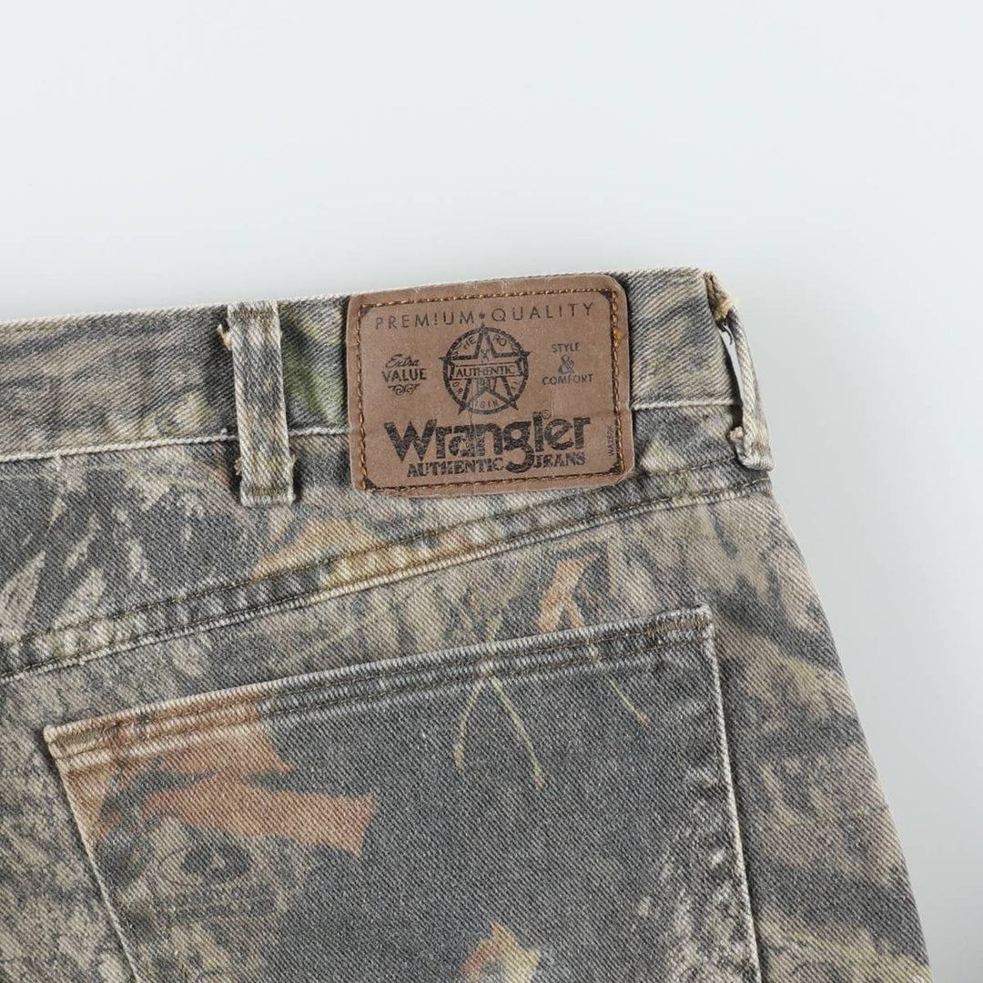 Wrangler Camouflage Pattern RealTree Camo Tapered Denim Pants, Men's W37 (approx.) unclear Khaki type Vintage Second Hand