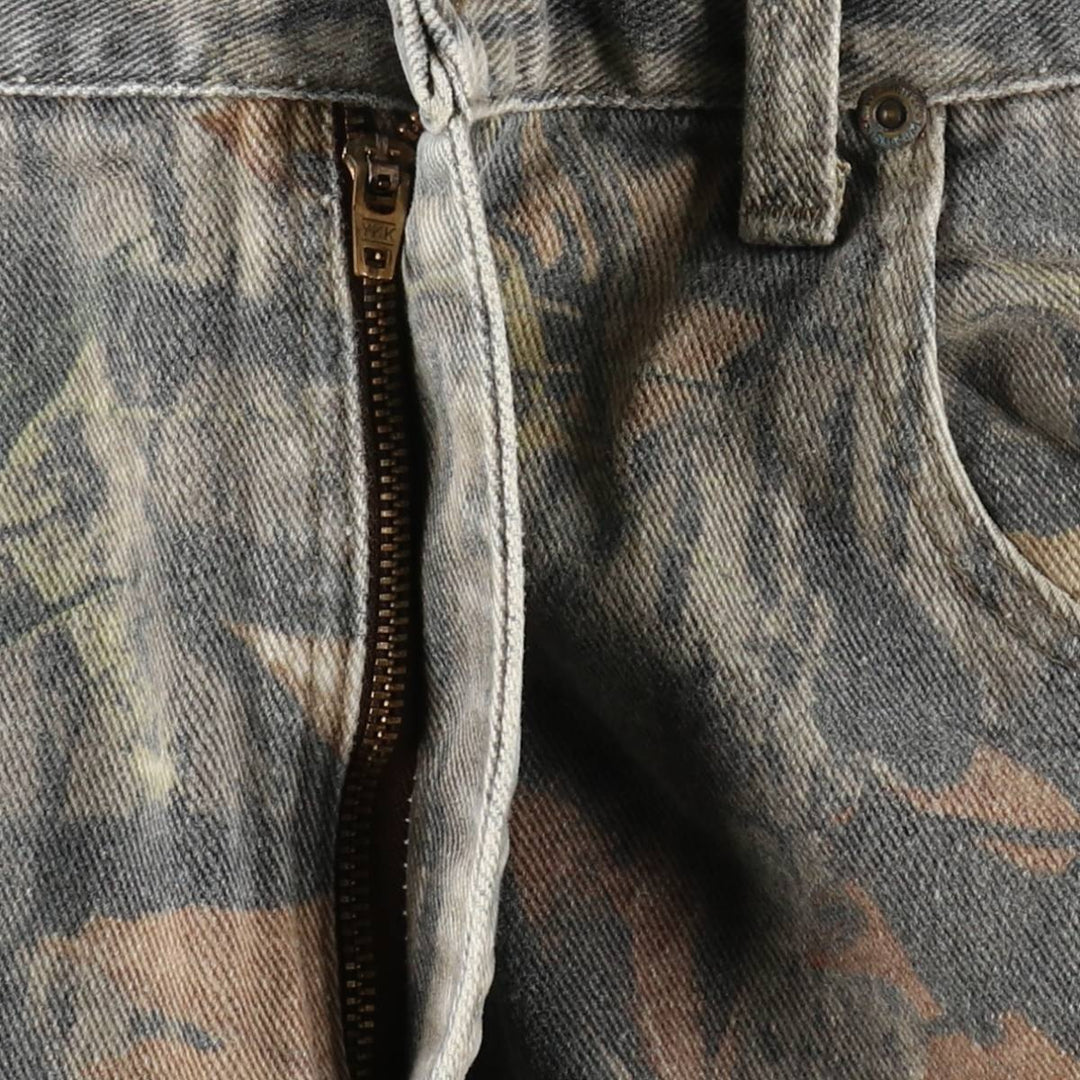 Wrangler Camouflage Pattern RealTree Camo Tapered Denim Pants, Men's W37 (approx.) unclear Khaki type Vintage Second Hand
