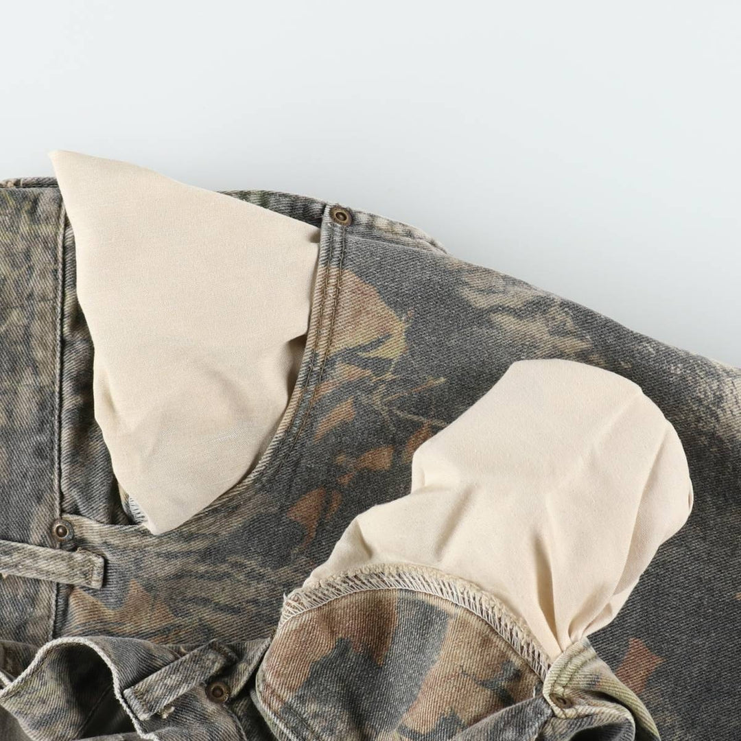 Wrangler Camouflage Pattern RealTree Camo Tapered Denim Pants, Men's W37 (approx.) unclear Khaki type Vintage Second Hand
