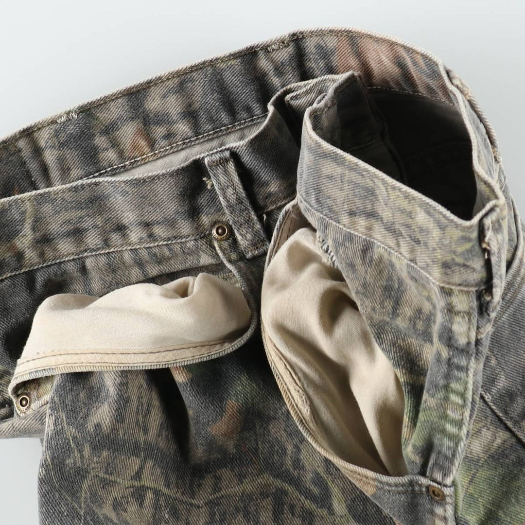 Wrangler Camouflage Pattern RealTree Camo Tapered Denim Pants, Men's W37 (approx.) unclear Khaki type Vintage Second Hand