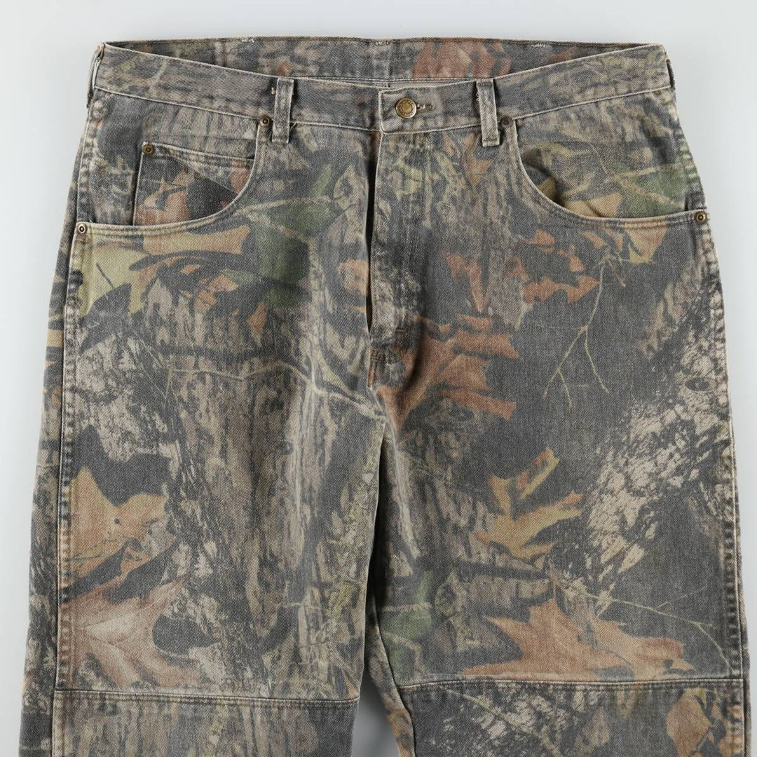 Wrangler Camouflage Pattern RealTree Camo Tapered Denim Pants, Men's W37 (approx.) unclear Khaki type Vintage Second Hand