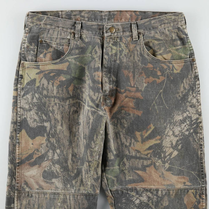 Wrangler Camouflage Pattern RealTree Camo Tapered Denim Pants, Men's W37 (approx.) unclear Khaki type Vintage Second Hand