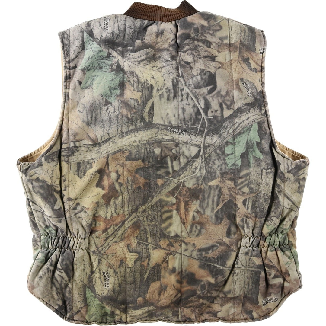 Camouflage RealTree Camo Reversible Duck Padded Vest Men's XL Equivalent Vintage unclear Khaki type Vintage Second Hand