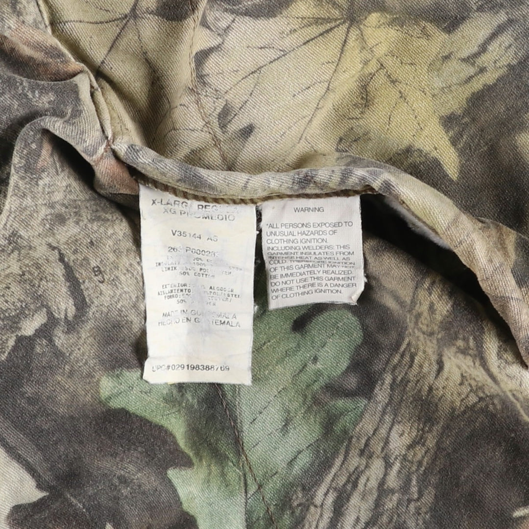 Camouflage RealTree Camo Reversible Duck Padded Vest Men's XL Equivalent Vintage unclear Khaki type Vintage Second Hand