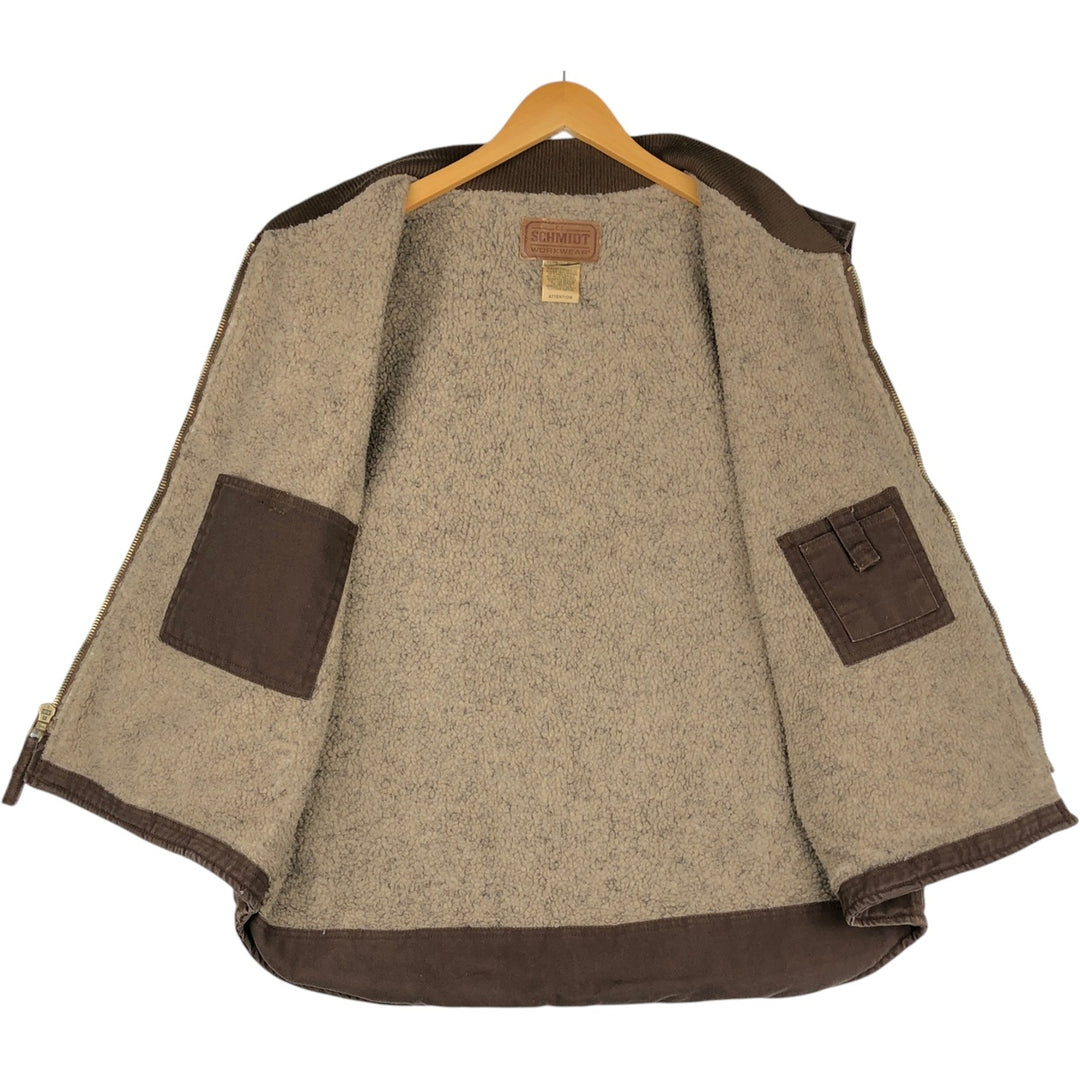 SCHMIDT Duck Vest, Men's XL (approx.) cotton brown type Vintage Second Hand