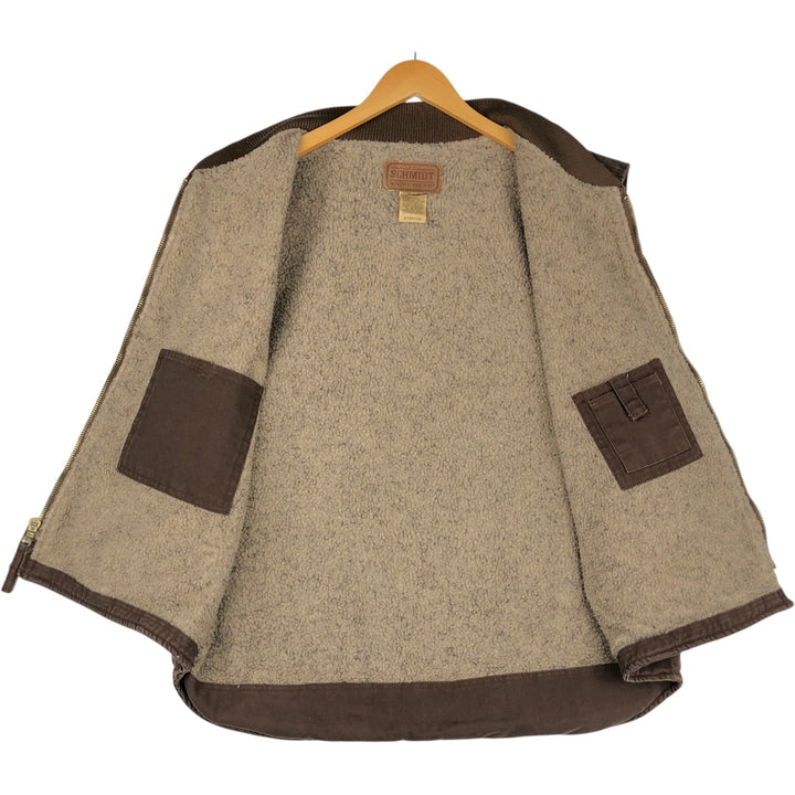 SCHMIDT Duck Vest, Men's XL (approx.) cotton brown type Vintage Second Hand