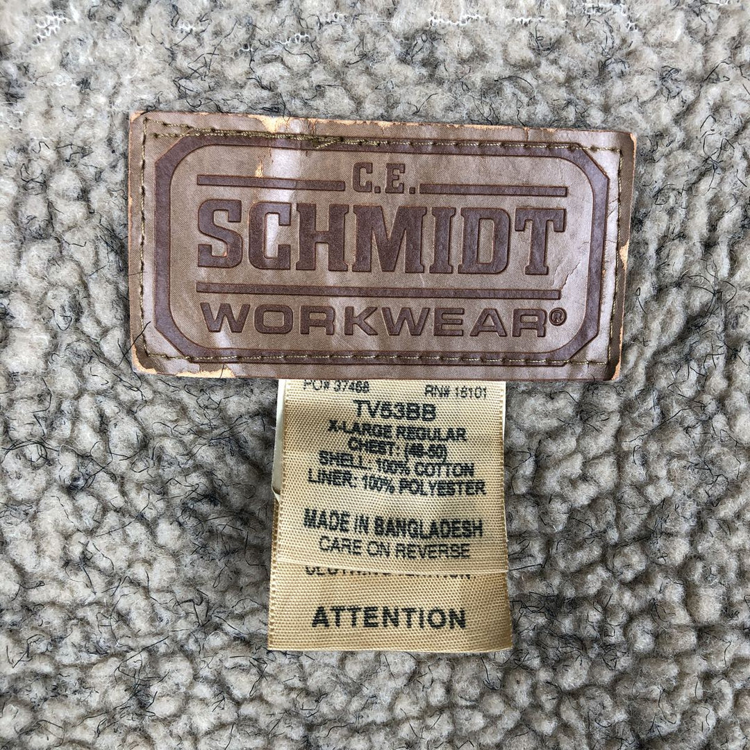 SCHMIDT Duck Vest, Men's XL (approx.) cotton brown type Vintage Second Hand