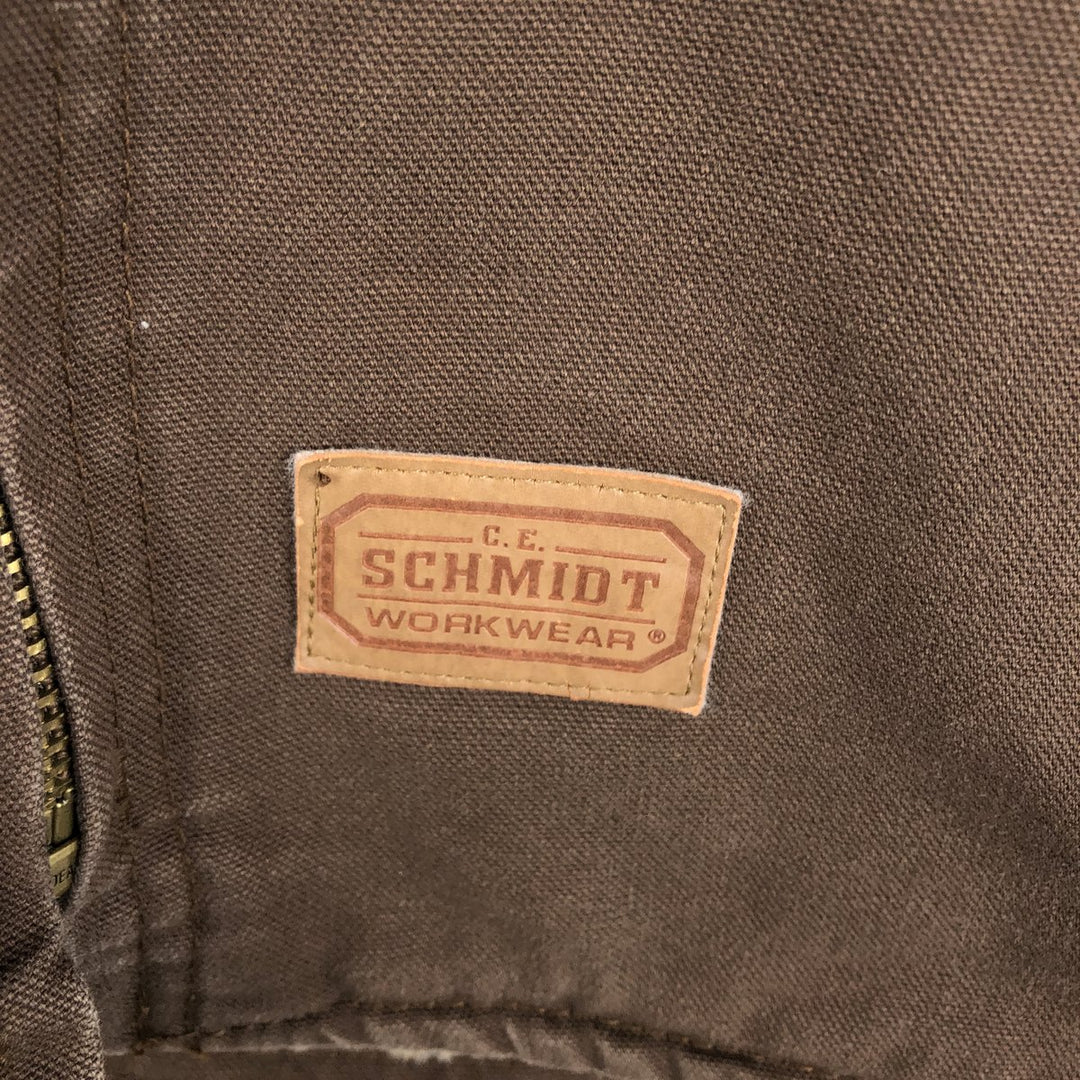 SCHMIDT Duck Vest, Men's XL (approx.) cotton brown type Vintage Second Hand