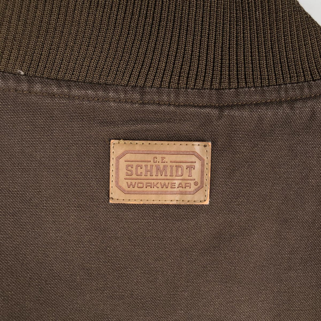 SCHMIDT Duck Vest, Men's XL (approx.) cotton brown type Vintage Second Hand